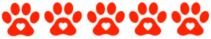 paw heart red
